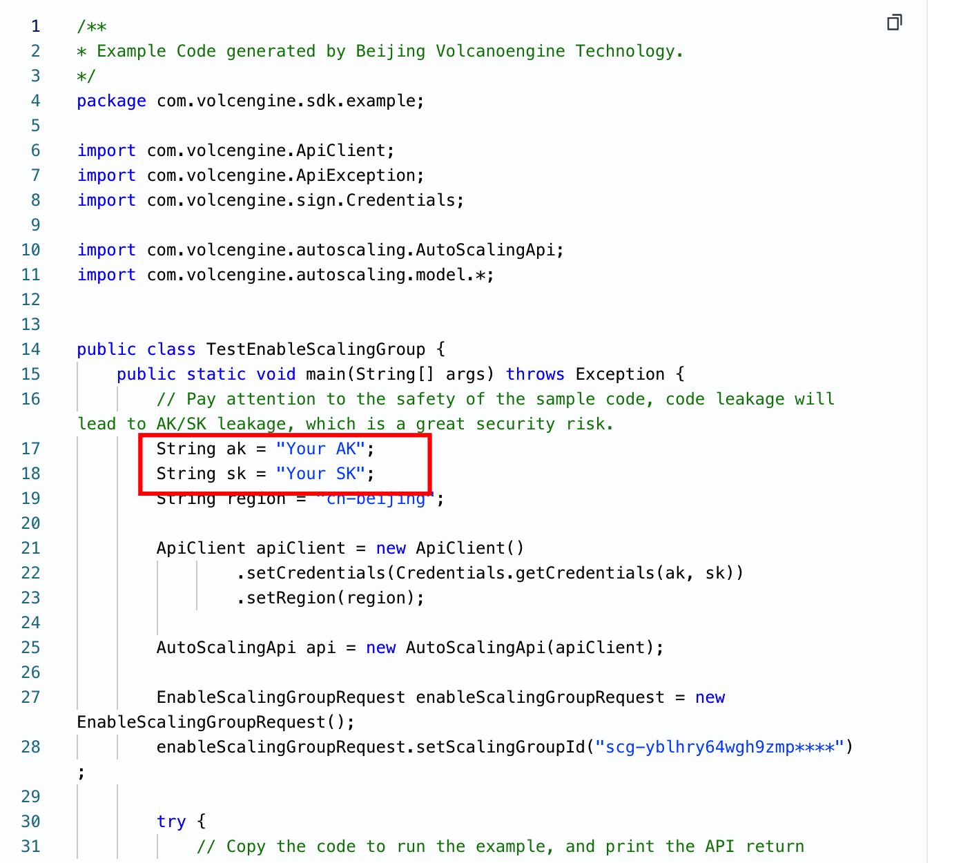 Sample Cofd Viewing all sample code--Auto Scaling-Byteplus