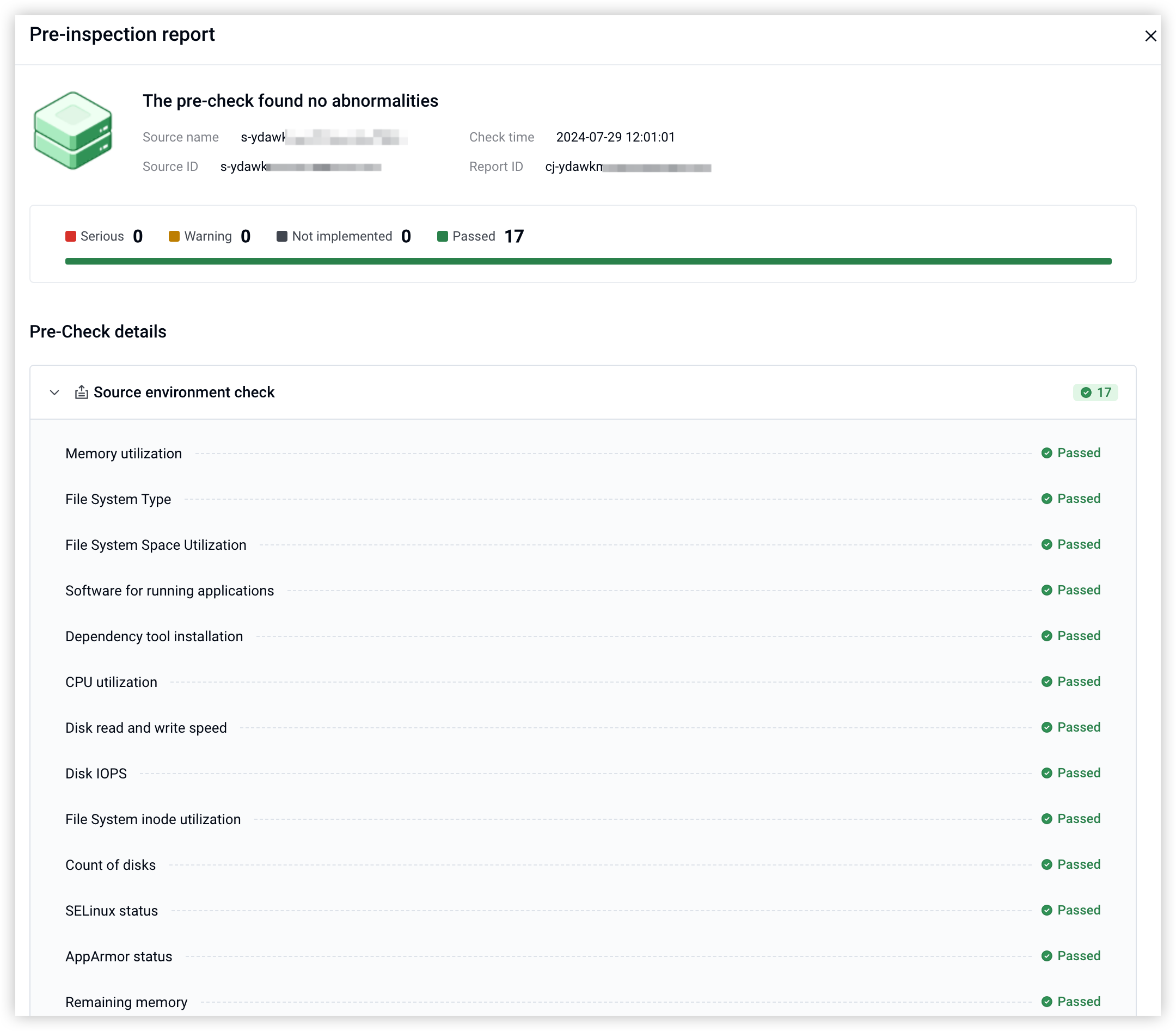 Performing migration source pre-checks--Server Migration Center-Byteplus