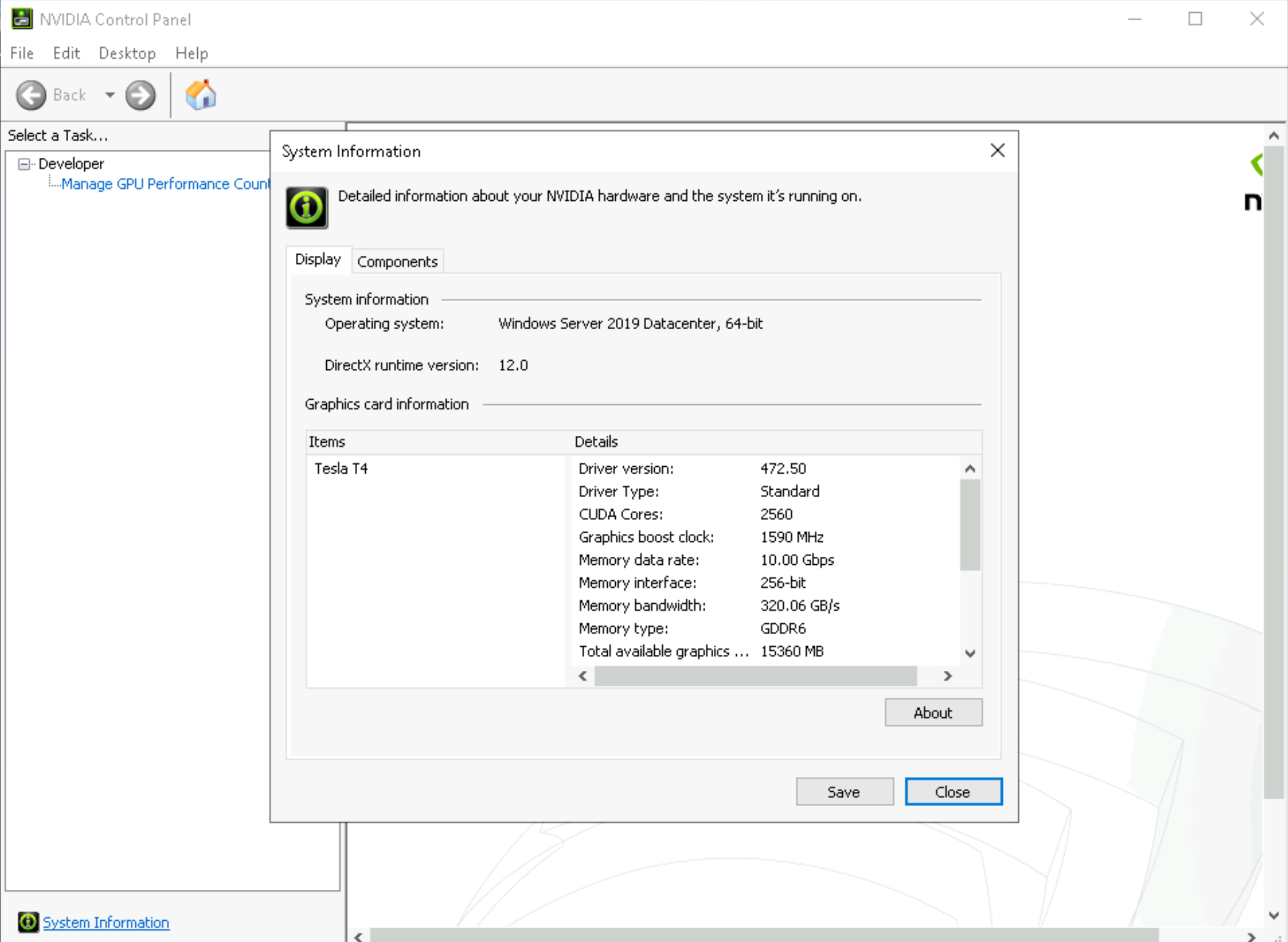 Nvidia Graphics Software System Information Previous documentation
